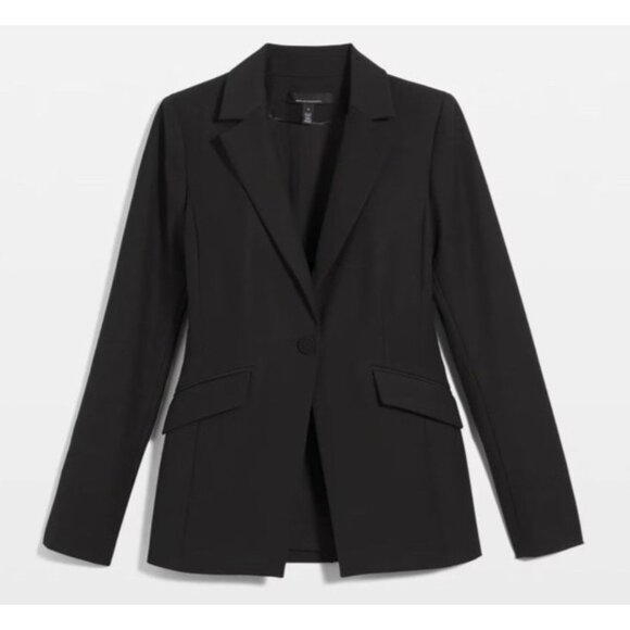 WHBM Suit Jacket Blazer 14 Black Classic Single Button Polyester Washable $199 - Picture 12 of 12